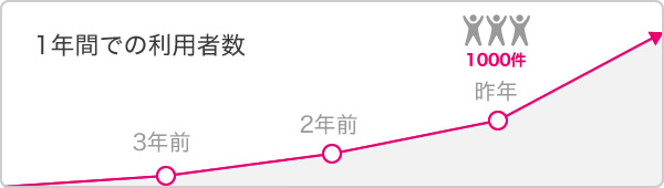 一年でのサイト利用者数